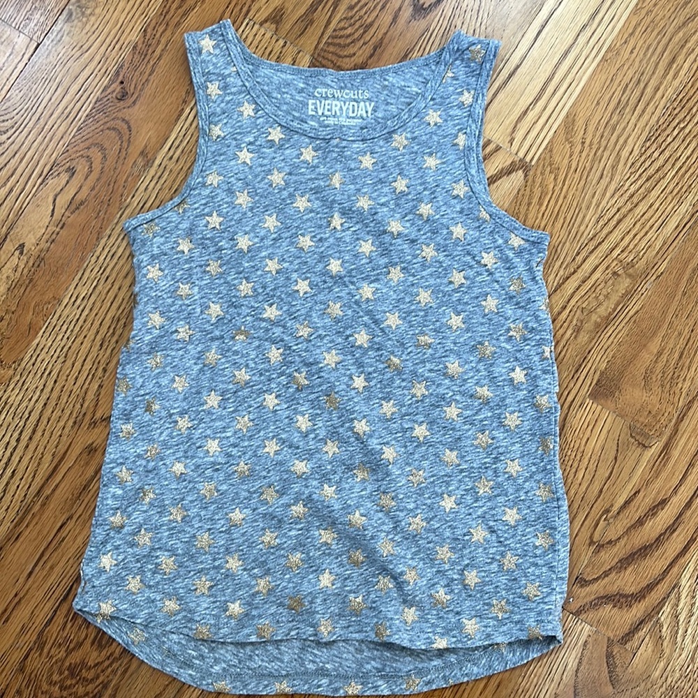 Jcrew kids tank grey with gold stars size 4-5